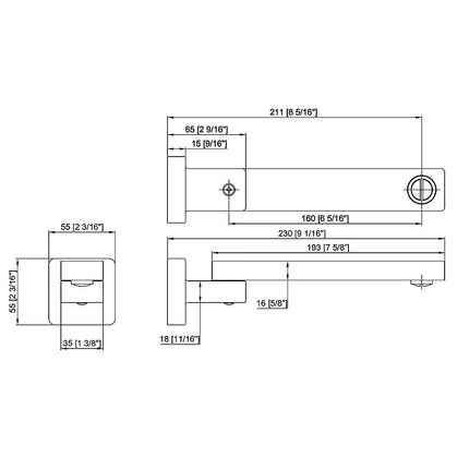 Bath In Wall Swivel Spout in Polished Chrome Finish 11