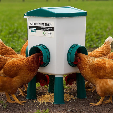 Chicken Feeder Water Food Treadle Poultry Feeding 12KG Large Capacity 11L 3