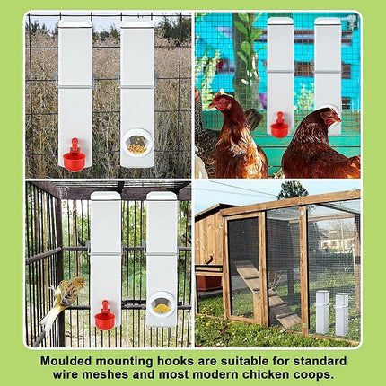 Chicken Bird Feeder Water Dispenser Automatic Waterer Poultry Food Drinker 4L 7