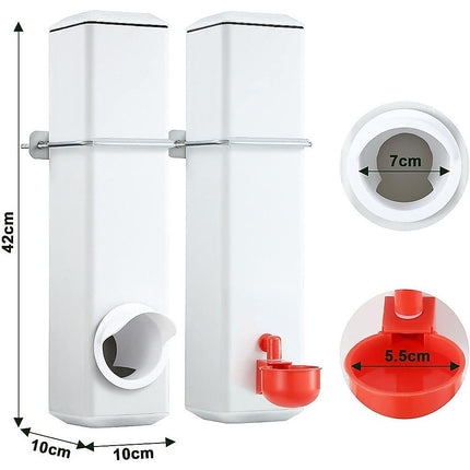 Chicken Bird Feeder Water Dispenser Automatic Waterer Poultry Food Drinker 4L 10