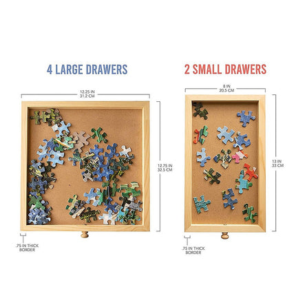 1500 Piece Rotating Wooden Jigsaw Puzzle Table 6 Drawers Board 13