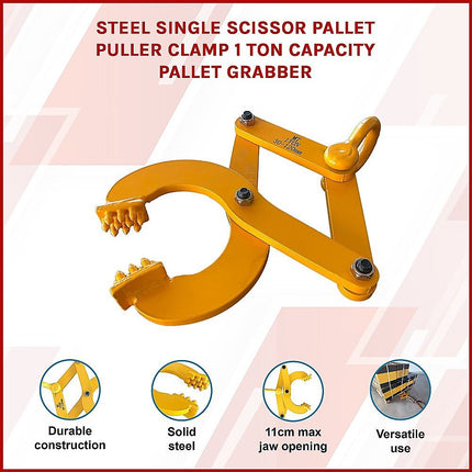 Steel Single Scissor Pallet Puller Clamp 1 Ton Capacity Pallet Grabber 3