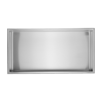 641 x 336 x 101mm Shower Niche Single Shelf Organizer No Tile Needed in Stainless Steel 4