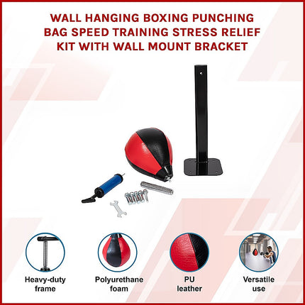 Wall Hanging Boxing Punching Bag Speed Training Stress Relief Kit with Wall Mount Bracket 3