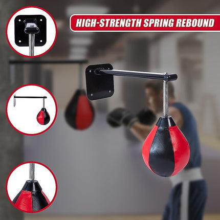 Wall Hanging Boxing Punching Bag Speed Training Stress Relief Kit with Wall Mount Bracket 9