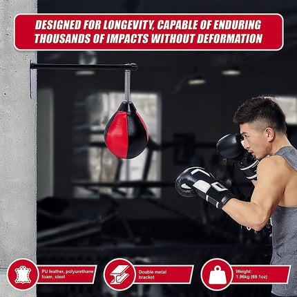 Wall Hanging Boxing Punching Bag Speed Training Stress Relief Kit with Wall Mount Bracket 10