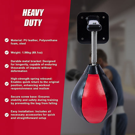 Wall Hanging Boxing Punching Bag Speed Training Stress Relief Kit with Wall Mount Bracket 11