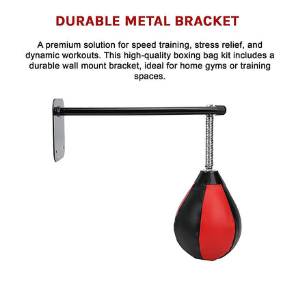 Wall Hanging Boxing Punching Bag Speed Training Stress Relief Kit with Wall Mount Bracket 12