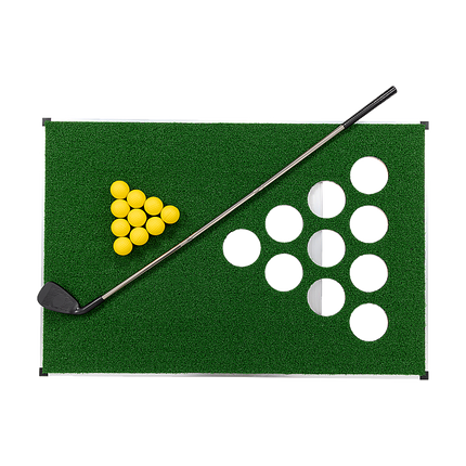 Golf Cornhole Game With Chipping Mats, Golf Balls, Putters