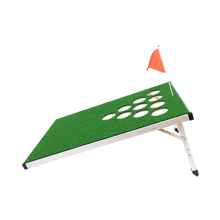 Golf Cornhole Game With Chipping Mats, Golf Balls, Putters