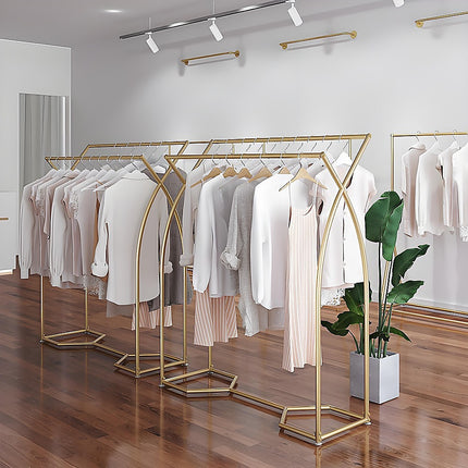 Commercial Clothing Garment Rack Retail Shop in Gold 2