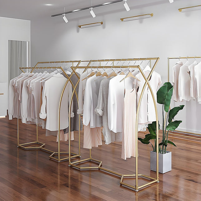 Commercial Clothing Garment Rack Retail Shop in Gold 2