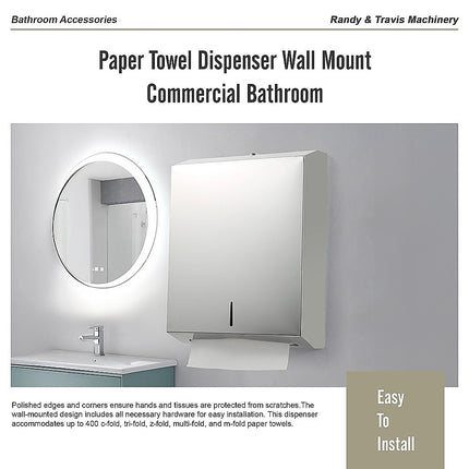Paper Towel Dispenser Wall Mount Commercial Bathroom 10