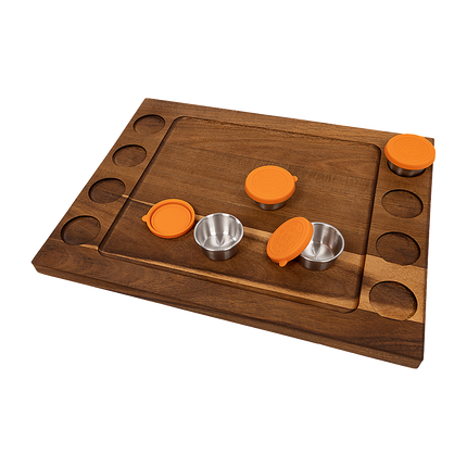 Serving Tray Double Sided Charcuterie Board 8 Sauce Cups Gift 11