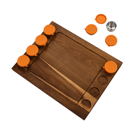 Serving Tray Double Sided Charcuterie Board 8 Sauce Cups Gift 12