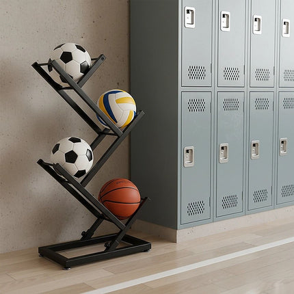 Ball Trolley Rack Display Stand For Basketball Football Storage Heavy Duty Rolling Organiser For Sports Equipment 7