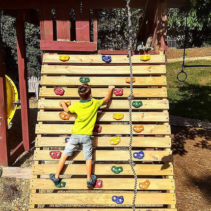 Jungle Gym Rock Climbing Holds Kids Wall Mounting Hardware Knotted Rope 25 Handles Playground 2