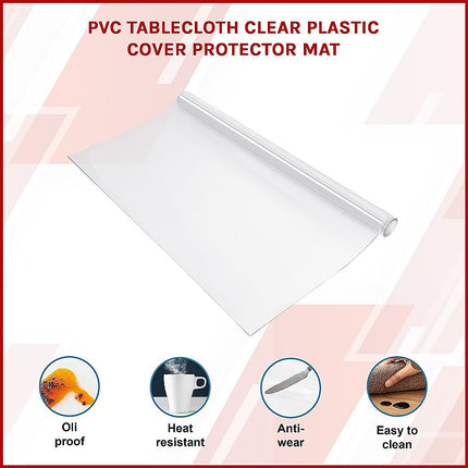 PVC Tablecloth Clear Plastic Cover Protector Mat 3