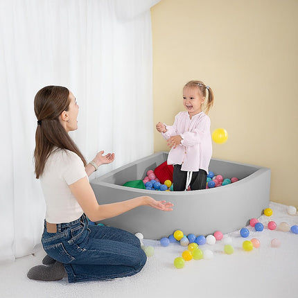 Corner Ball Pit Playpen Enclosure – Safe Grey Play Area for Babies and Toddlers, Indoor or Outdoor 7