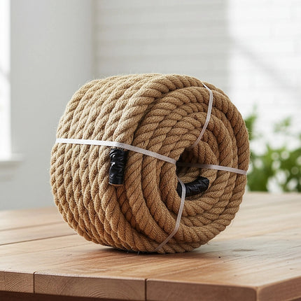 35m 100% Natural Jute Rope Twisted Decking Cord Garden Boating Sash Camping 32mm 6