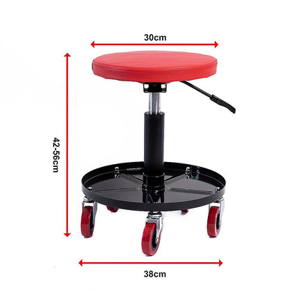 Rolling Shop Stool Mechanics Garage Stool Adjustable Work Seat Creeper 5