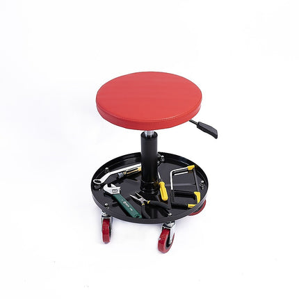Rolling Shop Stool Mechanics Garage Stool Adjustable Work Seat Creeper 3