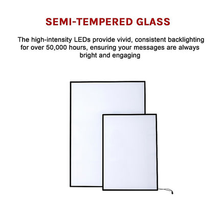 A2 LED Slim Advertising Lightbox Sign Wall-Mounted Poster Board Menu Frame 11