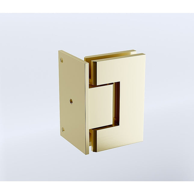 90 Degree Brass Glass Shower Door L-Hinge in Gold 2