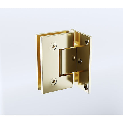 90 Degree Brass Glass Shower Door L-Hinge in Gold 4