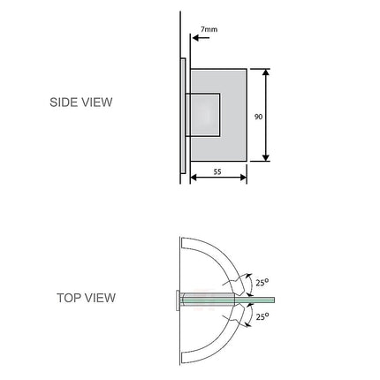 90 Degree Brass Glass Shower Door L-Hinge in Gold 5