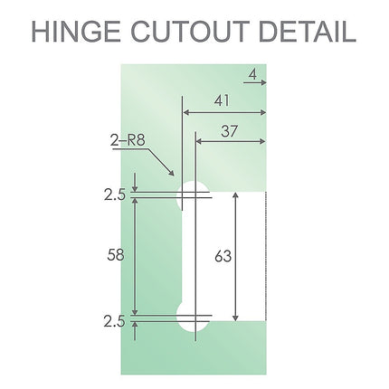 90 Degree Stainless steel Glass Shower Door L-Hinge in Nickel 5