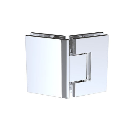 135 Degree Glass to Glass Brass Square Shower Hinge in Chrome 2