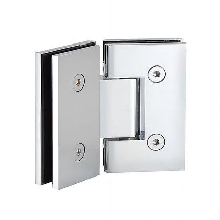 135 Degree Glass to Glass Brass Square Shower Hinge in Chrome 4