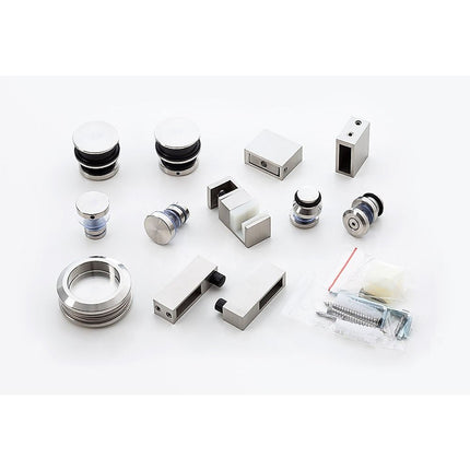 Frameless Glass Sliding Shower Door Hardware Rail Set Nickel 4