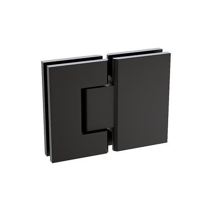 180 Degree Brass Glass to Glass Shower Door Hinge in Black 2