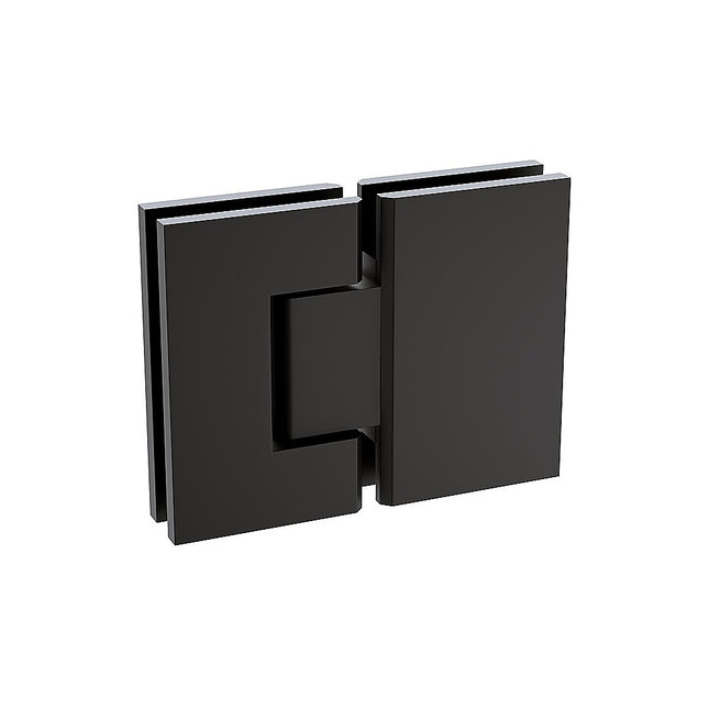 180 Degree Brass Glass to Glass Shower Door Hinge in Black 2