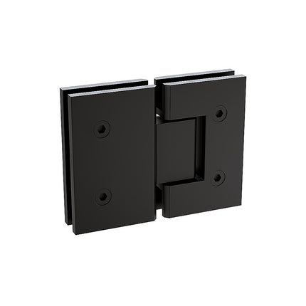 180 Degree Brass Glass to Glass Shower Door Hinge in Black 4