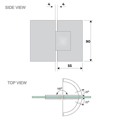 180 Degree Stainless steel Glass to Glass Shower Door Hinge in Gold 6