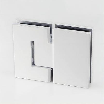 180 Degree Stainless steel Glass to Glass Shower Door Hinge in White 2