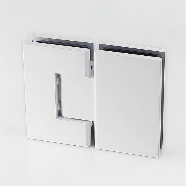 180 Degree Stainless steel Glass to Glass Shower Door Hinge in White 2