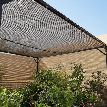 15m x 2m Fence Windscreen Privacy Screen Shade Cover Coffee Fabric Mesh Garden 2
