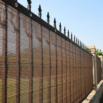 15m x 2m Fence Windscreen Privacy Screen Shade Cover Coffee Fabric Mesh Garden 3