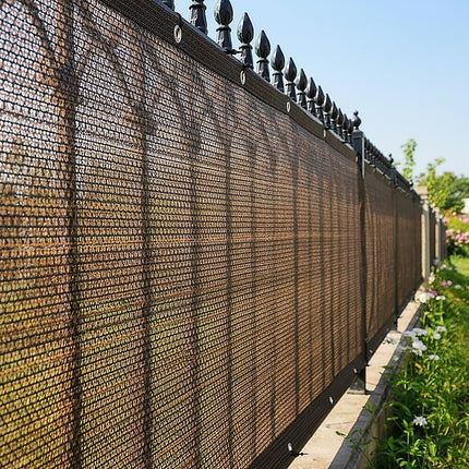20m x 2m Fence Windscreen Privacy Screen Shade Cover Coffee Fabric Mesh Garden 2