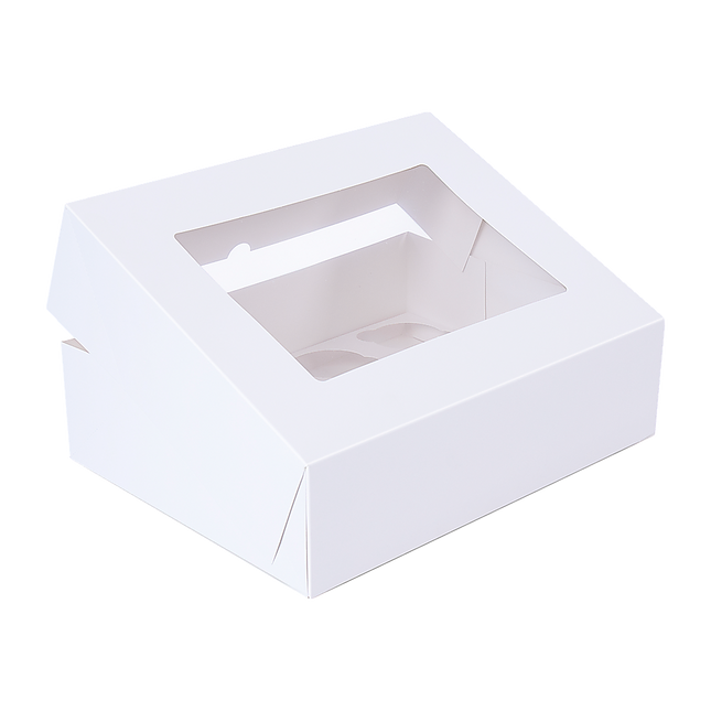 50pcs Cupcake Boxes 12-Hole Laminated Clear Window Face Boxes Favour