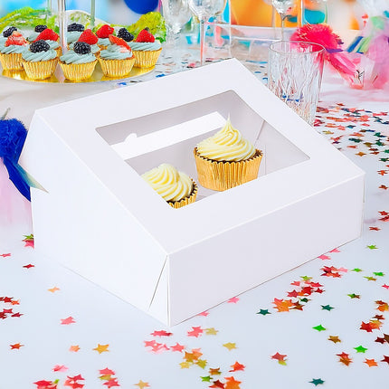 50pcs Cupcake Boxes 12-Hole Laminated Clear Window Face Boxes Favour 2