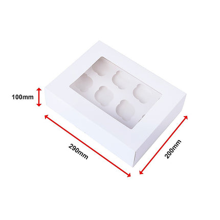 50pcs Cupcake Boxes 12-Hole Laminated Clear Window Face Boxes Favour 14