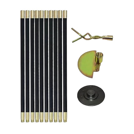 9m Drain Rod Set Kit Plunger Worm Scraper Cleaning Rods Rodding Carry Bag 7