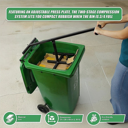 Wheelie Bin Compactor Manual Press Household Rubbish Trash Recycling Bins 6