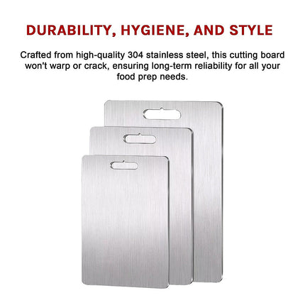 3 x 304SS Cutting Chopping Board Stainless Steel 7