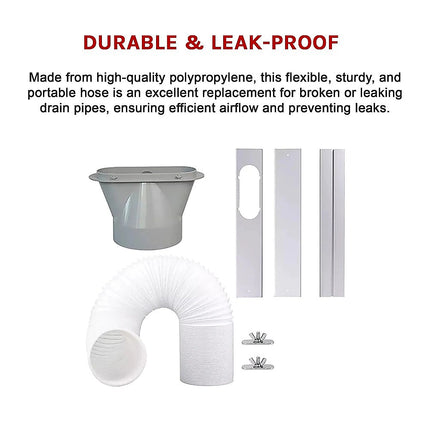 Portable Air Conditioner Window Kit – Exhaust Hose Adaptor Pipe & Slide Plate 11